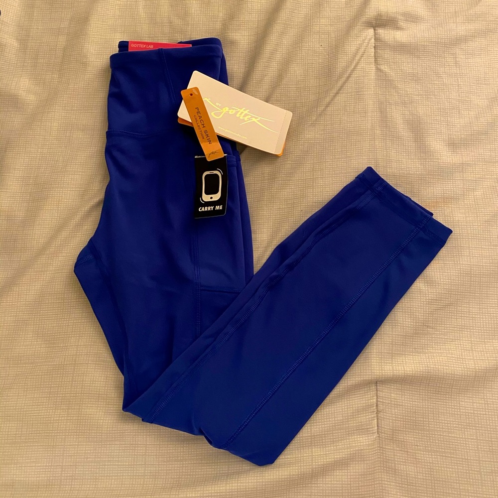 Gottex blue leggings size XS. NWT